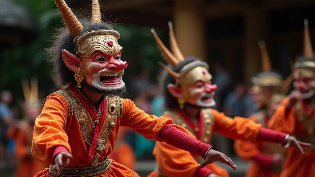 Barong dancer performing