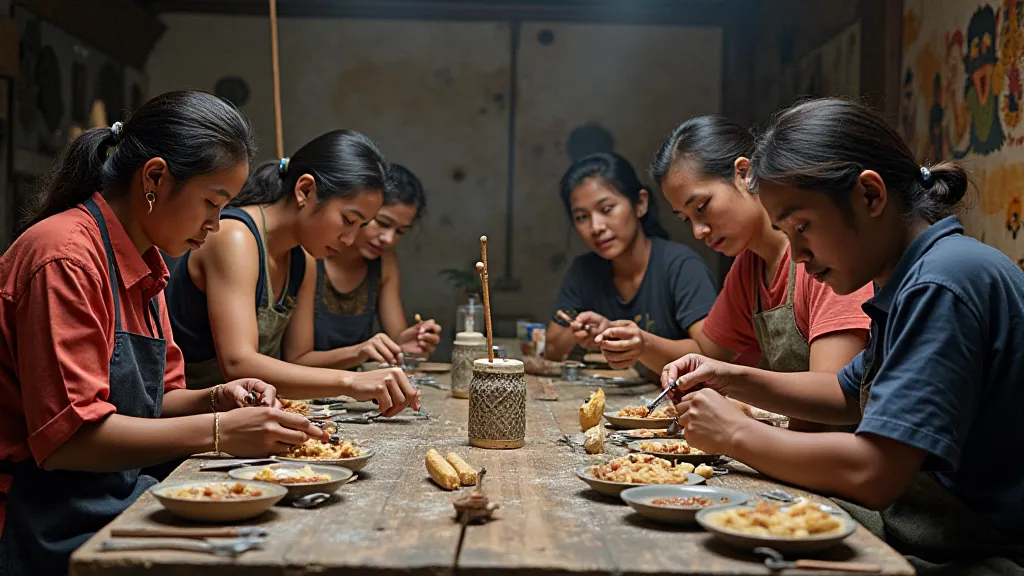 Balinese mask makers at work