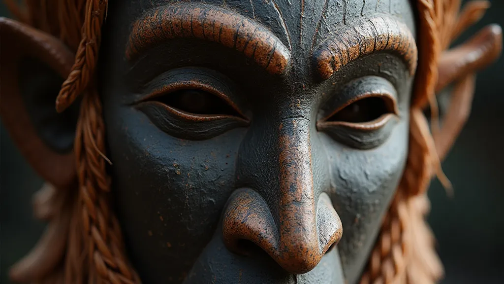 Close-up of a New Caledonian mask