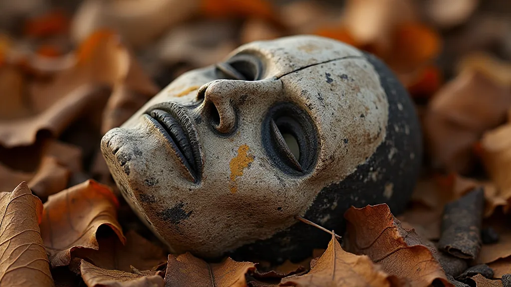 Pomanians death mask with leaves