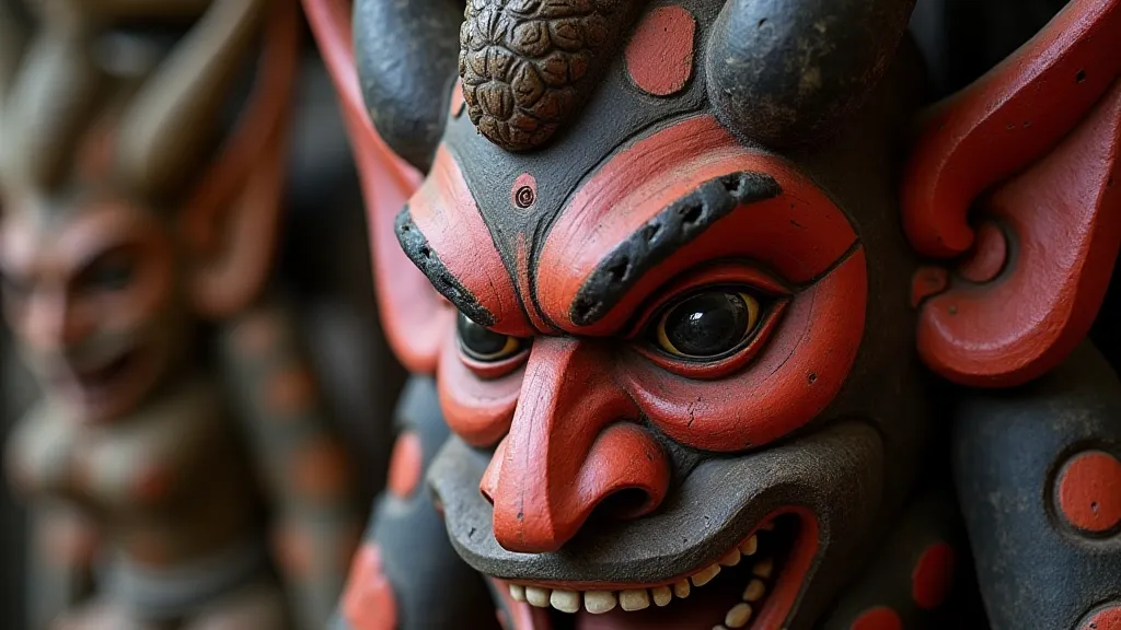 Theyyam mask of a horned deity