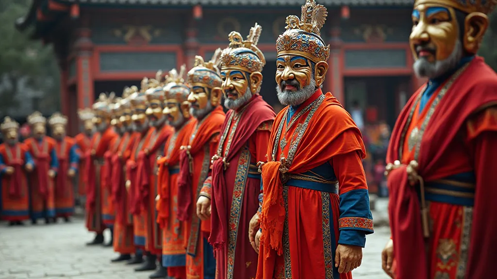 Tibetan opera performers in costume