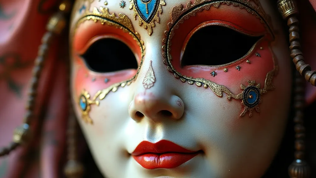 Detailed Venetian mask showing craftsmanship
